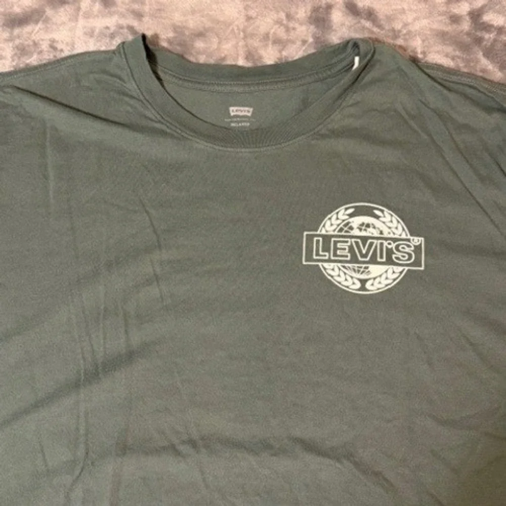 Levi's T-Shirt Mens XXL Relaxed Olive Green Graphic Logo EUC